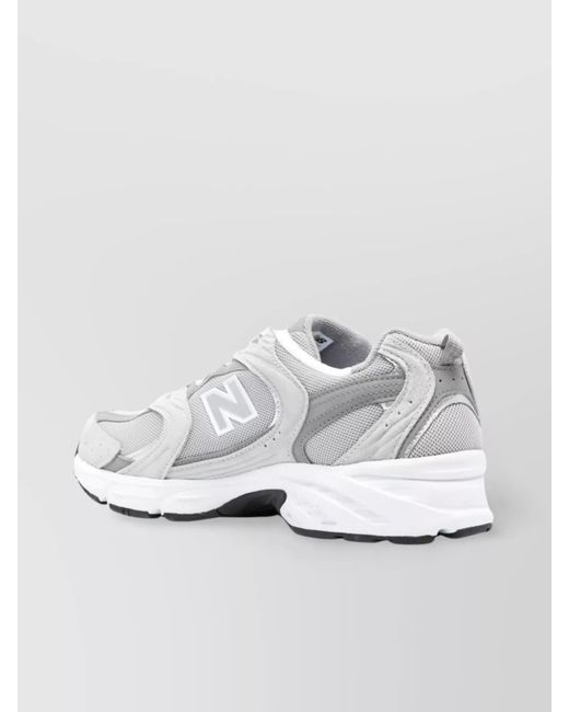 New Balance White Suede Leather Panelled Low-Top Sneakers