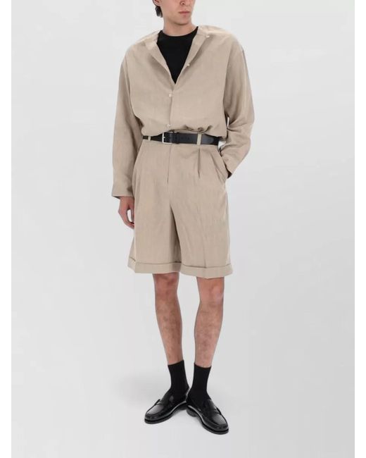 Jacquemus Natural Linen Blend Relaxed-Fit Cropped Shorts for men
