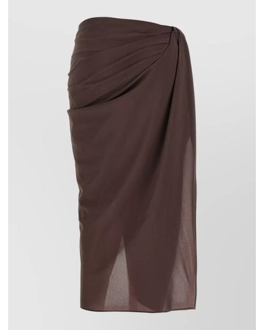 Jacquemus Brown 'Le Jupe Paréo' Midi Skirt