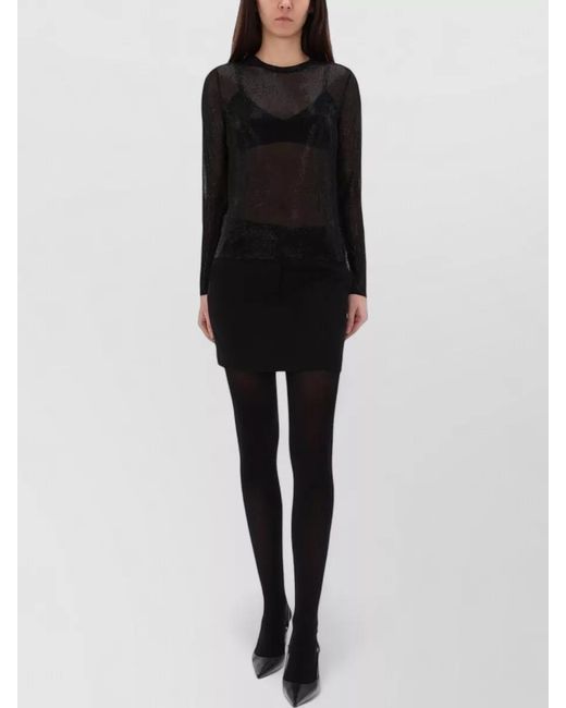 Michael Kors Black Rhinestone-Embellished Knitted Top