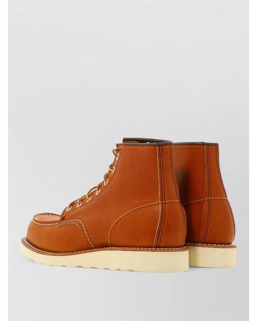 Red Wing Brown Moc Toe Ankle Boots Contrast Stitching for men