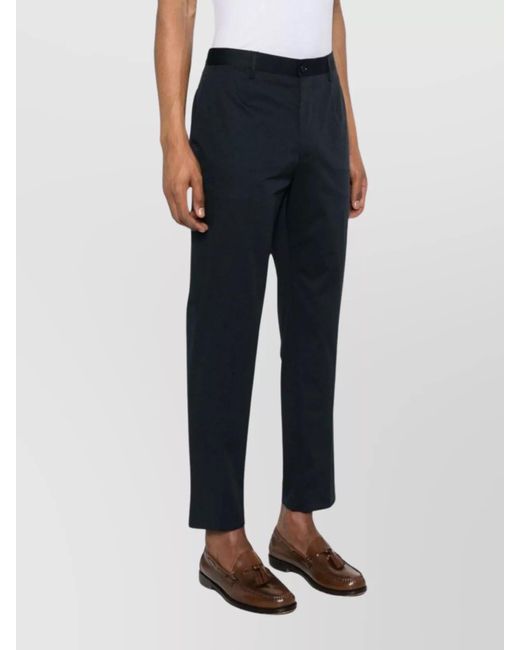 Etro Blue Cotton Slim-Fit Tapered Trousers for men