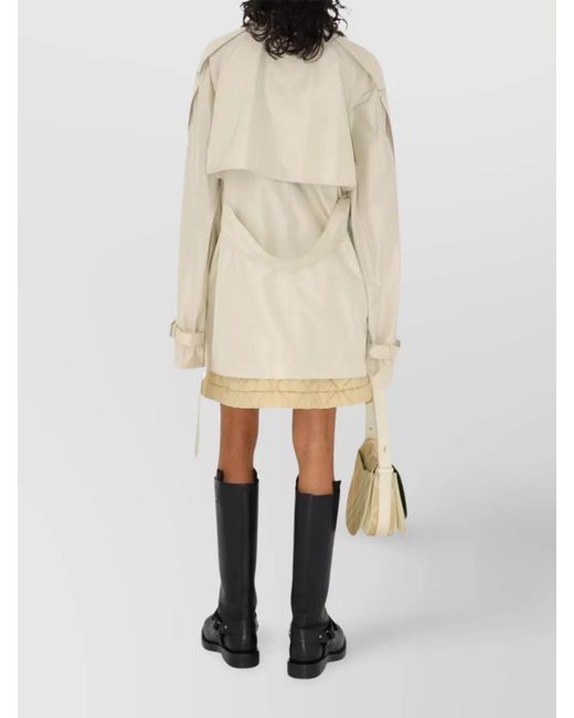 Burberry Natural Silk Double-Breasted Belted Jacket