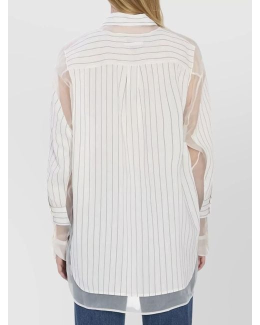 Jean Paul Gaultier White Pinstripe Shirt