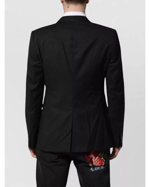 Dolce & Gabbana Black Wool Single-Breasted Suit Jacket for men