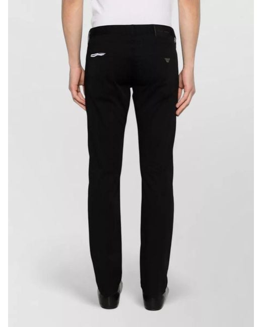 Emporio Armani Black Slim Cotton Denim Jeans Five Pocket Belt Loops for men