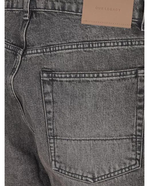 Our Legacy Gray Denim Relaxed-Fit Wide Straight-Leg Jeans for men
