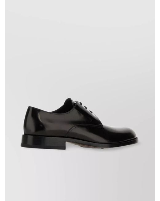 Tod's Black Leather Derby Shoes for men