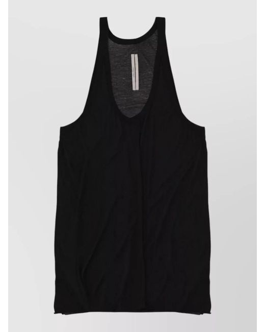 Rick Owens Black Cotton Tank Top for men