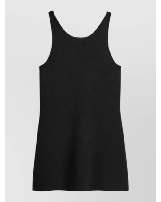 Totême Black Knit Dress Tank Scoop Neckline Sleeveless