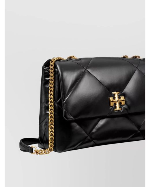 Tory Burch Black Kira Quilted Leather Shoulder Bag