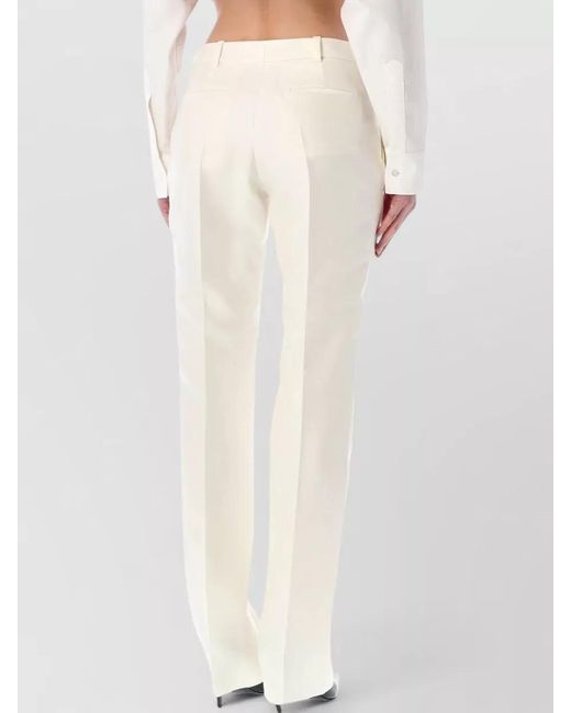 Balenciaga White Tailored Slim Pants Belt Loops Pockets
