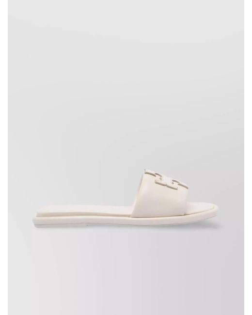 Tory Burch Natural Double T Sport Slide Sandals