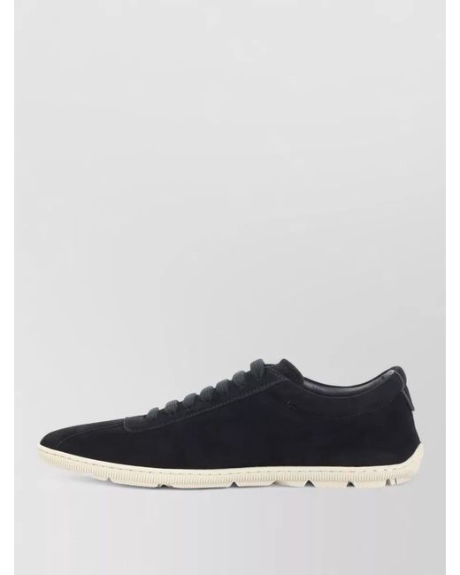 Giorgio Armani Blue Signature Leather Sneakers Low Top Suede Sole for men