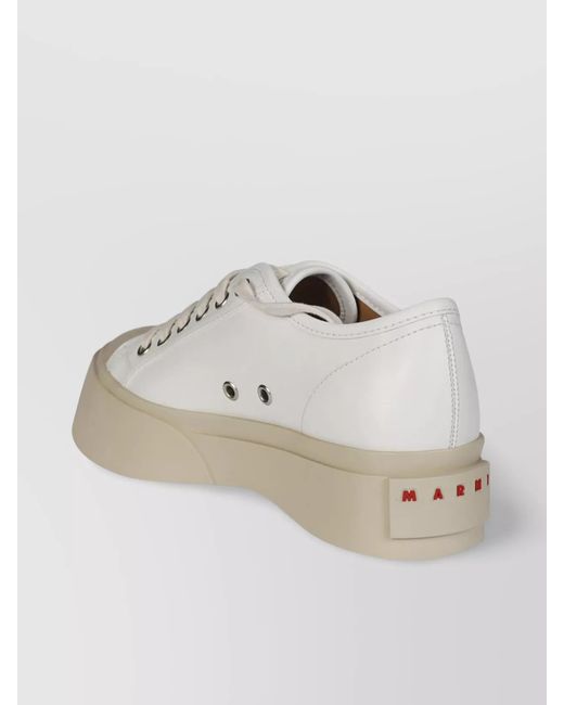 Marni Natural Sole-Boosted Round Toe Sneakers