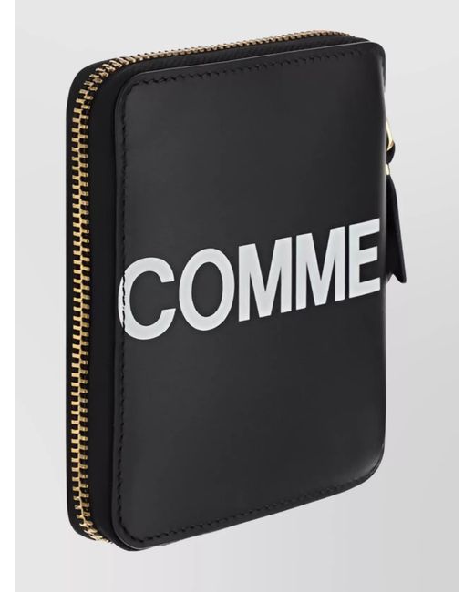 Comme des Garçons Black Leather Zip Around Wallet for men