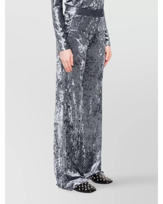 Forte_forte Gray Velvet High-Rise Flared Trousers