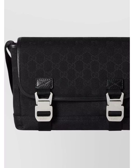 Gucci Black Messenger Crossbody Bag Adjustable Strap for men