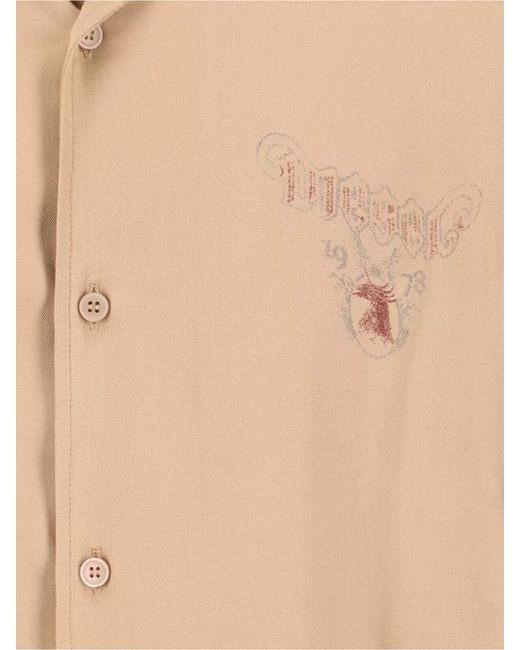 DIESEL Natural Short Sleeve Shirt Graphic Print Style for men