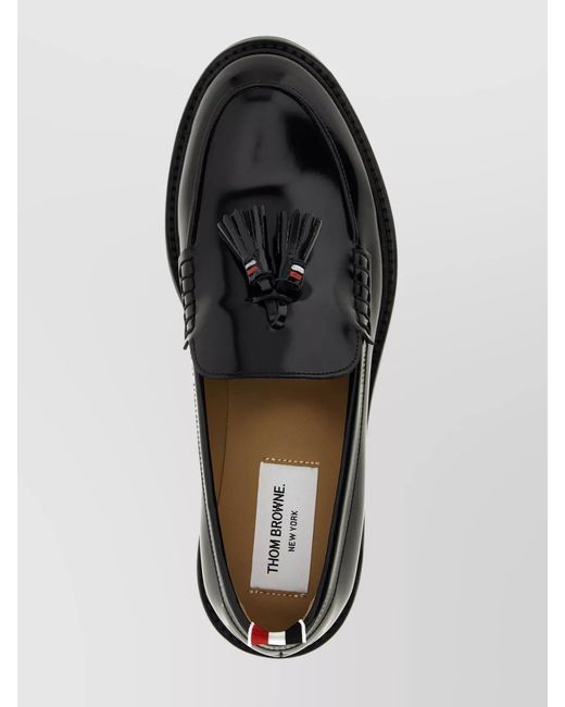Thom Browne Black Leather Tassel Loafers