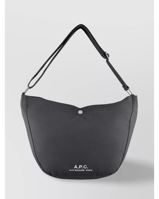 A.P.C. Black Adjustable Strap Unlined Diary Bag
