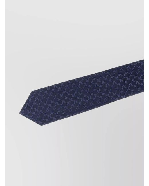 Gucci Blue Slim Design Tie Pointed Tip for men