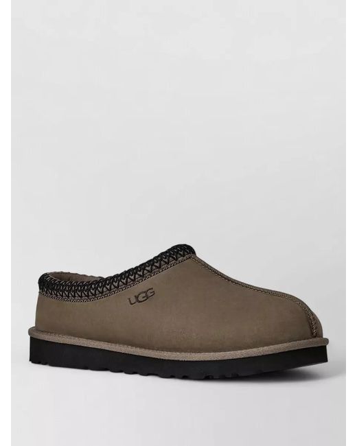 Ugg Brown Nubuck Loafers Round Toe Flat Sole Trim for men