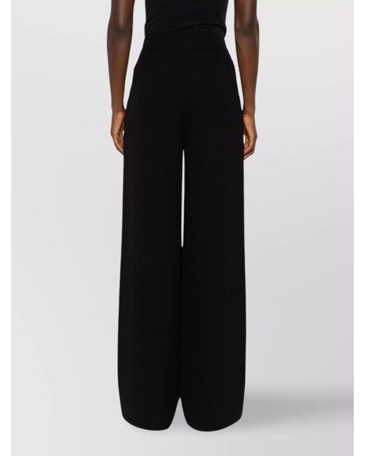 Giorgio Armani Black Silk Wide-Leg Trousers