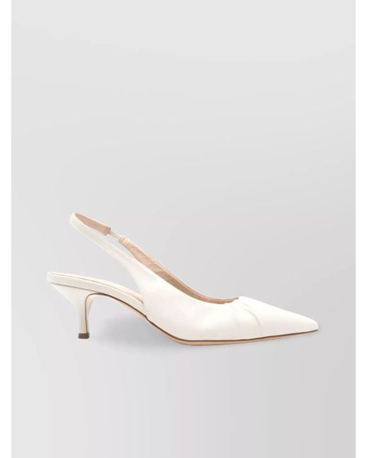 Fabiana Filippi White Leather Slingback Pumps