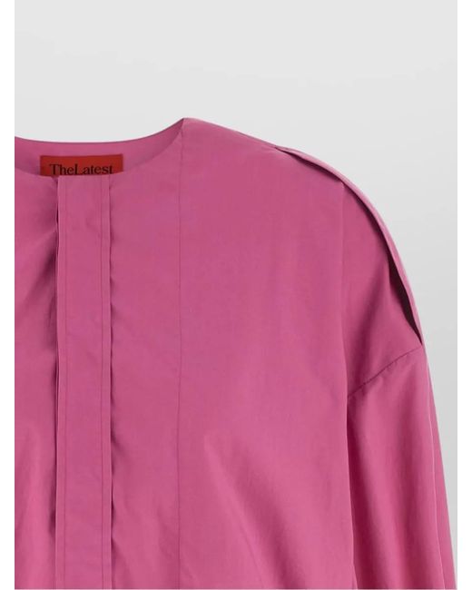 Thelatest Pink Diana Cropped Blouse Long Sleeves Cutouts