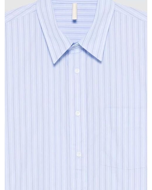 sunflower White Stripe Poplin Regular Shirt Button Down Collar for men