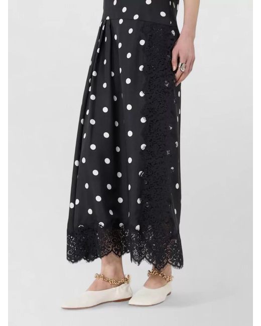 Sportmax Multicolor Long Dress Straight Neckline Lace Polka Dot