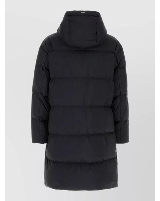 Herno Blue Nylon Blend Hooded Down Jacket for men