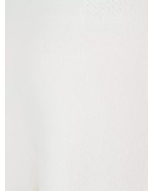 Max Mara White High Waist Trousers Seam Detailing Wide Leg