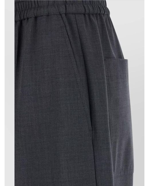 Brunello Cucinelli Blue Wide-Leg Trousers
