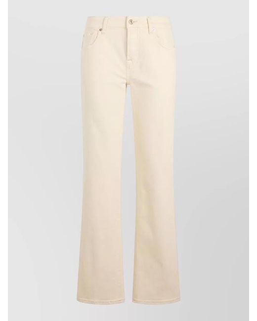 7 For All Mankind Natural High Rise Straight Leg Denim Jeans
