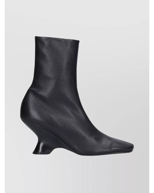 Dries Van Noten Black Leather Ankle Boots
