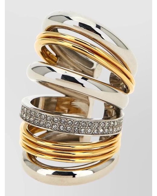 Rabanne Metallic Punk Ear Cuff Multiple Bands Two Tone