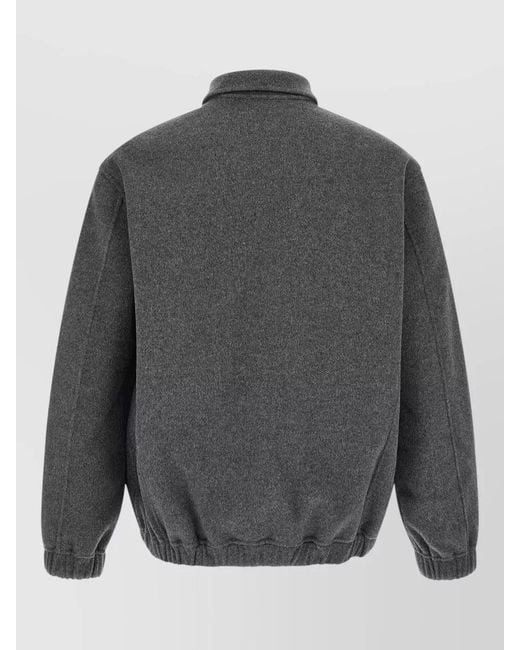 Giorgio Brato Gray Cashmere Wool Jacket Collared Elastic Hem for men