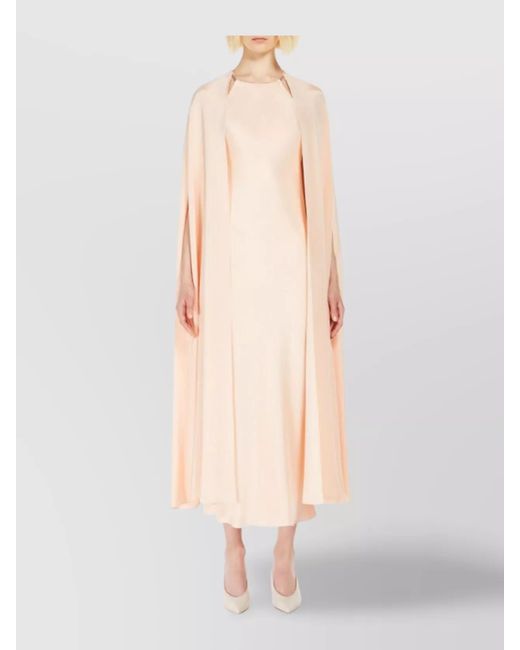 Max Mara Natural Silk Cape Detail Mini Dress