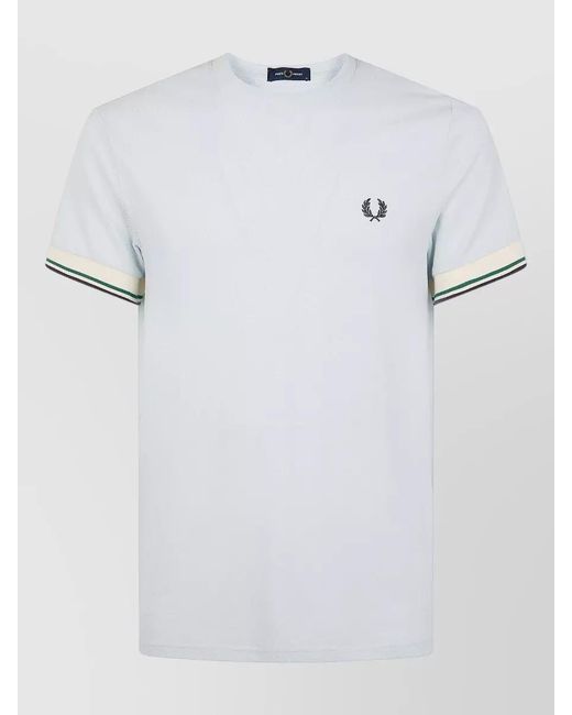 Fred Perry White Polo Shirt Crew Neck Contrast Trim for men
