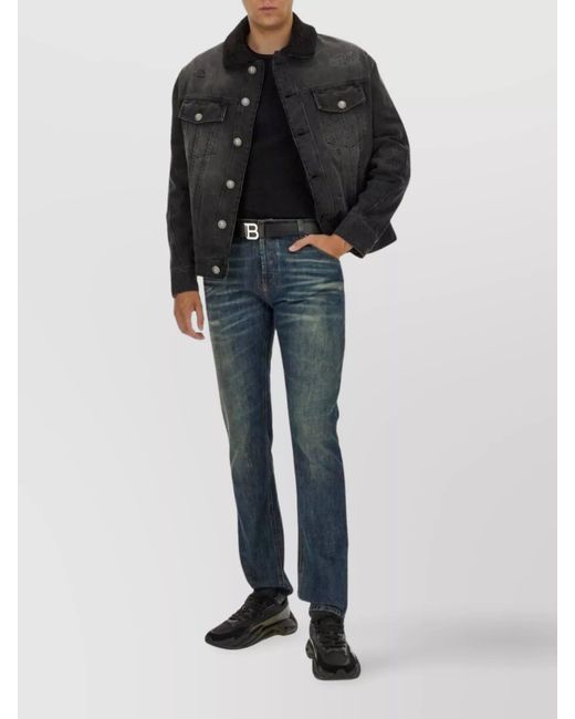 Balmain Black Regular-Fit Denim Jacket for men
