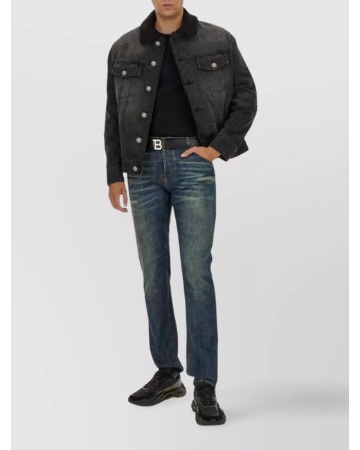 Balmain Black Regular-Fit Denim Jacket for men