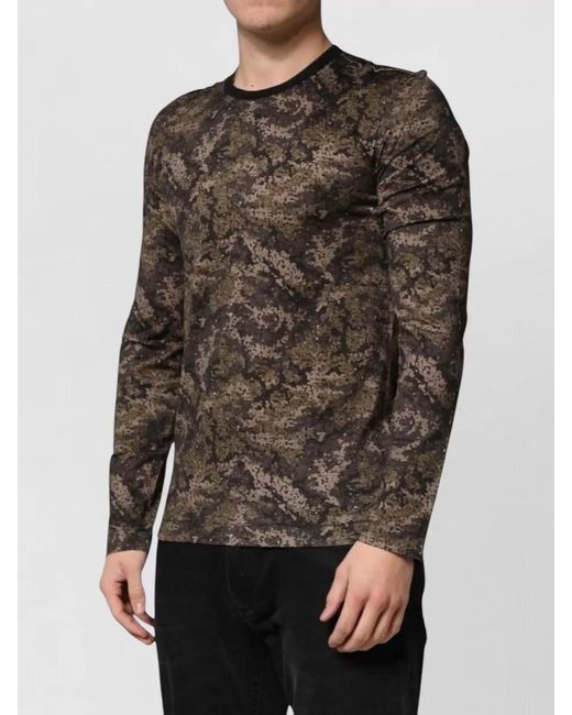 Dolce & Gabbana Black Camouflage Long Sleeves T-Shirt for men