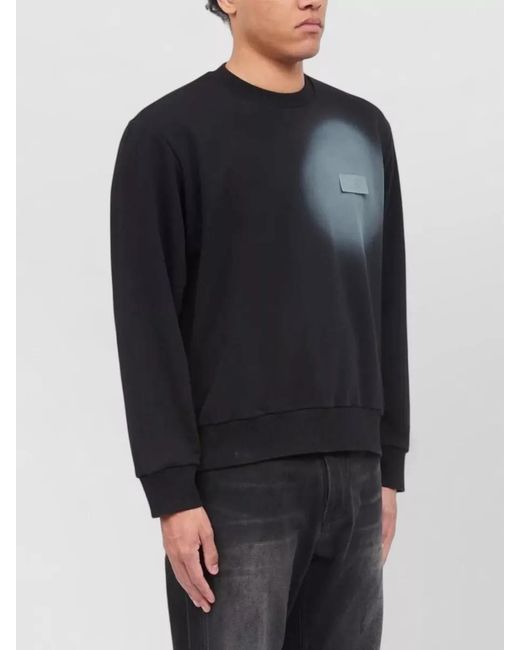 MM6 by Maison Margiela Blue Crew Neck Graphic Print Long Sleeve Sweatshirt for men