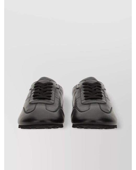 Marni Black Leather Softy Soccer Low-Top Sneakers for men