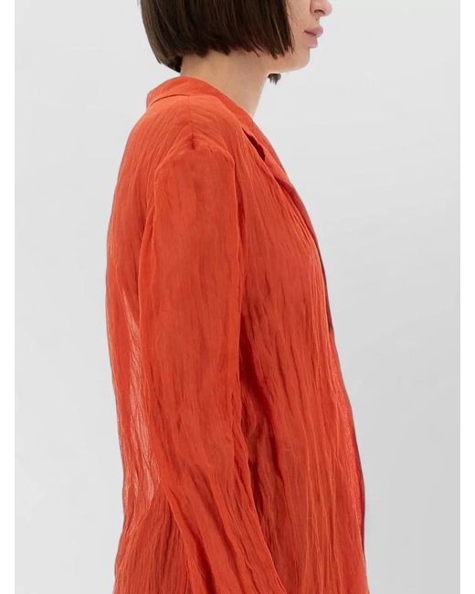 Alysi Textured Sheer Long Sleeve Shirt Jacket