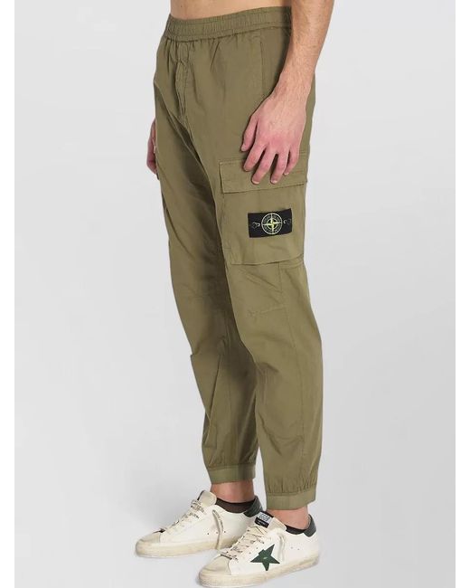 Stone Island Green Cotton Regular-Fit Tapered Cargo Trousers for men
