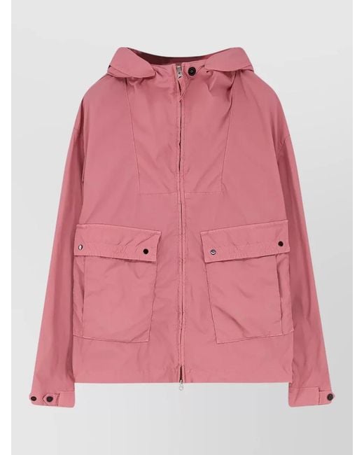 Stone Island Pink Hooded Parka Jacket for men