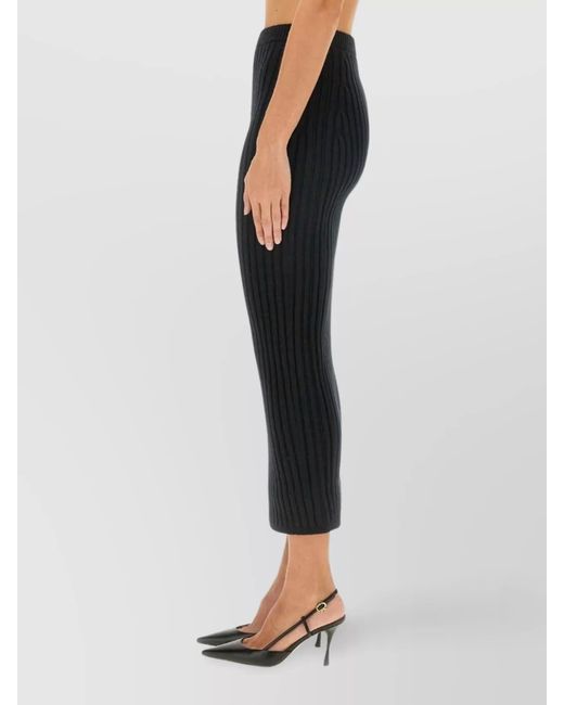 Max Mara Black Cashmere Fitted Skirt